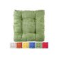 Padded soft cushion chair seat cushion 40x40cm - 8cm chunky - marbled - with Oeko-Tex seal - green