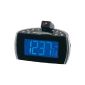 Clock radio with projection on the wall or ceiling and projecting alarm clock, clock radio with sleep timer, LCD display, temperature, date and weekday display, (Housewares)