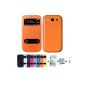 I Direct 4IN1 S Case Cover View Flip Cover with window + Screen Protector and PEN for Samsung Galaxy S3 SIII i9300 (Orange) (Electronics)