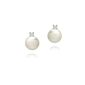 Valero Pearls - 60201778 - Earrings Woman Earrings - Silver 925/1000 - Freshwater Pearl - Zirconium Oxide (Jewelry)