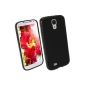 Black iGadgitz TPU Case Cover for Samsung Galaxy S4 IV i9500 I9505 Android Smartphone + Screen Protector (Wireless Phone Accessory)