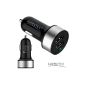 AUPROTEC® SW 3.1A High Speed ​​Dual mini phone car charger cigarette lighter 2x USB Adapter (Electronics)