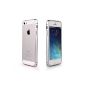 Slim Aluminum Cover for Apple iPhone 5S / 5 + Ultra thin tempered glass protective screen glass Glass Protection membrane for Apple iPhone 5S / 5 (Silver) (Electronics)