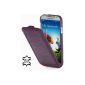 Exclusive StilGut UltraSlim case in genuine leather Samsung Galaxy S4 i9500 and i9505, Purple (Electronics)