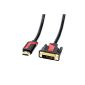 Kabellager24 HDMI capable DVI (24 + 1) cable 1 meter high-speed and 3D (HDMI to DVI adapter cable 1,0m) (Electronics)