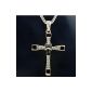 Fast and Furious Dominic Toretto Vin Diesel cross necklace pendant necklace pendant with 17 sparkling rhinestones (jewelry)