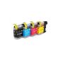 Multipack - 4 XL Compatible Ink cartridges BROTHER LC-125 BK / C / M / Y (LC-125 C / M / Y + LC-127 BK) - for BROTHER MFC-J4110-J4410 MFC DW DW DW MFC MFC-J4510 MFC-J4610 J4610 DW DW (Electronics)