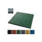 Carpet anti drop ETM® Play-Protect in various colors | SET 4 pieces - 25mm thick | absorbs shocks - outdoor use | 50x50cm, green