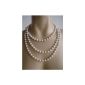 Foxxeo 10137 | 20s pearl necklace 180cm Charleston costume pearl necklace 20s (toys)