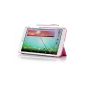 [Bamboo] Smart Cover Case PU Leather Case With Hand To Support Functions LG G Pad 8.3 Tablet, Pink (Electronics)