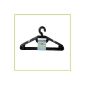 100 Black plastic hanger with anti-slip grooves Made in Germany