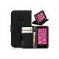Donzo Wallet Structure Case for Nokia Lumia 620 with credit card slots and Stand Function Black (Accessories)
