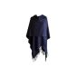 TOUTACOO, Big poncho with fringe - women - Made in France (Textiles)