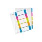 Leitz 12410000 WOW plastic tab, 1-5, A4, PP, 5 sheets, colored (Office supplies & stationery)