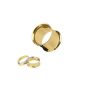 Taffstyle® Flesh Tunnel Screw Plug Piercing Double flared stainless steel - 6 mm - Gold (jewelery)