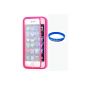 TUFF glittering rhinestone 3D Premium Silicone Case Cover Hard Case Protection Cover for iphone 5 5S Hot Pink (Electronics)