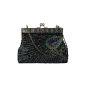 Ecosusi Ancient beads Sequin Turquoise Sunburst Clutch Evening Handbag
