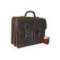 FREIHERR OF MALTZAHN Classic briefcase GALILEO from Organic Leather set with shoulder pads and leather care, Made in Germany (Luggage)