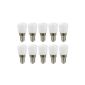 10X MENGS® E14 2W LED Bulb Lamp & Lamp with aluminum and PC body (150LM, warm white 3000K, AC 220-240V, 180 ° viewing angle, Ø26 x 55mm) energy-saving light very good for heat dissipation