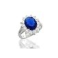 Bling Jewelry Alliance Set with CZ Sterling Silver Blue Oval Mini King and CZs (Jewelry)