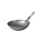WOK pan made of iron, 35cm, flat bottom, for gas cookers and gas cooker -. Jade Temple (household goods)