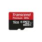 Transcend 16GB microSDHC Class 10 Memory Card TS16GUSDCU1 (Personal Computers)