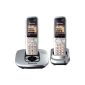 Panasonic KX-TG6422GS DECT cordless phone with voicemail Duo Silver (Electronics)