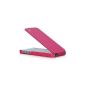 Exclusive Leather Case for Apple iPhone 5 and 5S / foldable / ultraslim / genuine leather / Flip Case / Color: Rose Red / Rosé (Electronics)