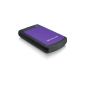 Transcend StoreJet H3P 1TB external hard drive (6.4 cm (2.5 inches), 5400rpm, 8MB Cache, USB 3.0) gray-violet (Personal Computers)