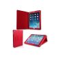 Caseflex iPad Cover Air Case Red PU Leather Case Support (Wireless Phone Accessory)