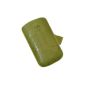Original Suncase genuine leather bag (flap with retreat function) for Samsung Galaxy Y S5360 in wash-green (accessory)