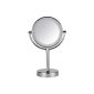 VELMA - BATTERY SWITCH STAND - LED108DC 5x - Wireless beautiful double (two-sided) illuminated status LED cosmetic mirror with battery operation and with the latest LED technology - 24 white LED diodes - 5x magnification + Normal size - high gloss chromed brass!  (Household goods)