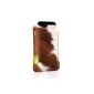 iPhone 5, iPhone 5S, iPhone 5C Case Sleeve Brand Almwild from genuine cow hide with back in felt in beige - gray.  Model 