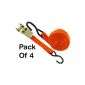 Set of 4 tie down ratchet straps, breaking strength approx.  226 kg, stowage capacity approx.  136 kg (Miscellaneous)