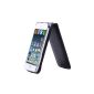 TeckNet Apple iPhone 5 Leather Case for Apple iPhone 5 + 2 x protective film screen-Black (Wireless Phone Accessory)