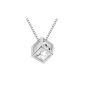 Silver Swarovski Elements Crystal Cube Diamond Pendant Necklace for Female Children, Gift Boxes --- White Model: X20952 (Jewelry)