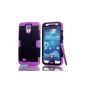 Galaxy S4 Case, Samsung Galaxy S4 Case, Case Country armor 3 in 1 Dual layer hybrid full-body protective shell cases for Samsung Galaxy S4 I9500, black and purple (Wireless Phone Accessory)