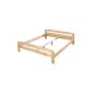 Pine bed - Solid wood bed pine natural finish - size 200x200