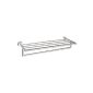 WENKO 17961100 Power-Loc Wall Shelf with towel rails Revello - without drilling fastening, towel rail, brass, 60 x 11.5 x 21 cm, chromium (household goods)