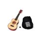 Ts Ideas 5202 Children guitar toy guitar made of wood 59 cm from 3 years with case and spare strings natural / maroon (Electronics)