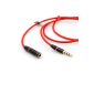 System-S 4-pole 3.5 mm jack to 3.5 mm jack Stereo Audio AUX Cable Headset Extension Male to Female jack cable jack to jack 110cm (Electronics)