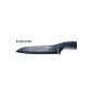Exclusive 4-piece ceramic knife set with black blades in Damascus style, designer handles and blade guard incl. Ceramic paring knife (household goods)