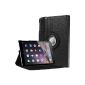 Bingsale 360 ​​Leather Case for iPad mini 3 with flap / stand positioning support and wakes (mini iPad 3, black)