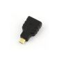 COM FOUR® Micro HDMI Male to Female Adapter straight gilded black (Electronics)
