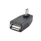 Apollo23-Right Angle USB 2.0 Micro USB male to female host OTG adapter for Samsung i9100 i9300 (Electronics)