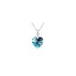 GoSparking Swarovski Elements Aquamarine Blue Crystal Heart 18K White Gold Plated Alloy -Anhänger necklace with Austrian crystal for women (jewelery)