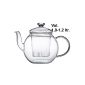 Teaposy Harvest High quality tea pot 1.2 L with glass filters and glass lid, made of high quality borosilicate glass, heat-resistant and dishwasher-safe, ideal for tea flowers, tea roses (household goods)