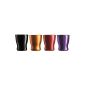 Luminarc, serial Flashy, espresso cups 9 oz in gold, red, black and purple (metallic) Set of 4, assorted colors, trendy and elegant espresso cups (household goods)