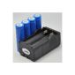 4 x 18650 Battery + Charger LI-ION 5000 mAh for LED Flashlight (Electronics)