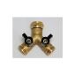 tecuro 2-way Y-distributor with shut-off valves for taps and valves